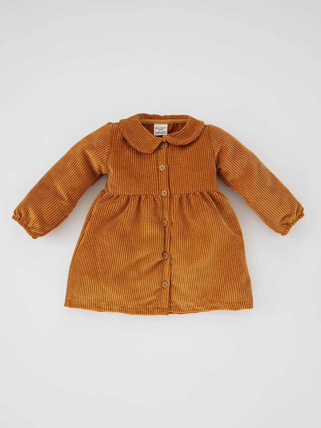 

DeFacto Yellow Peter Pan Collar Shirt Dress