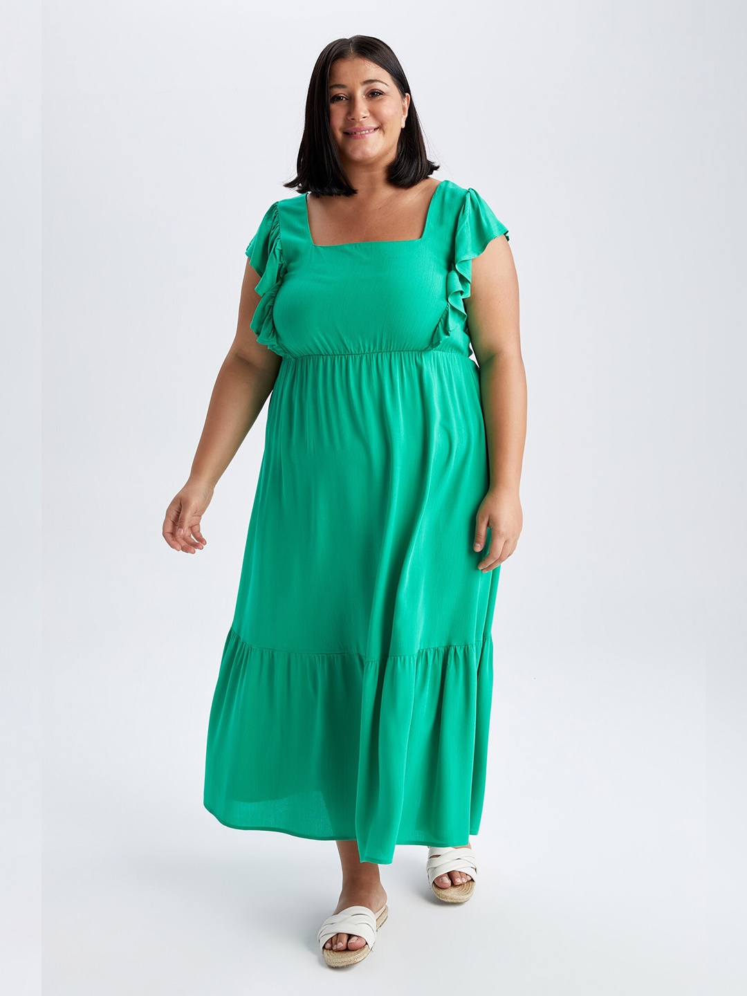 

DeFacto Green A-Line Maxi Dress