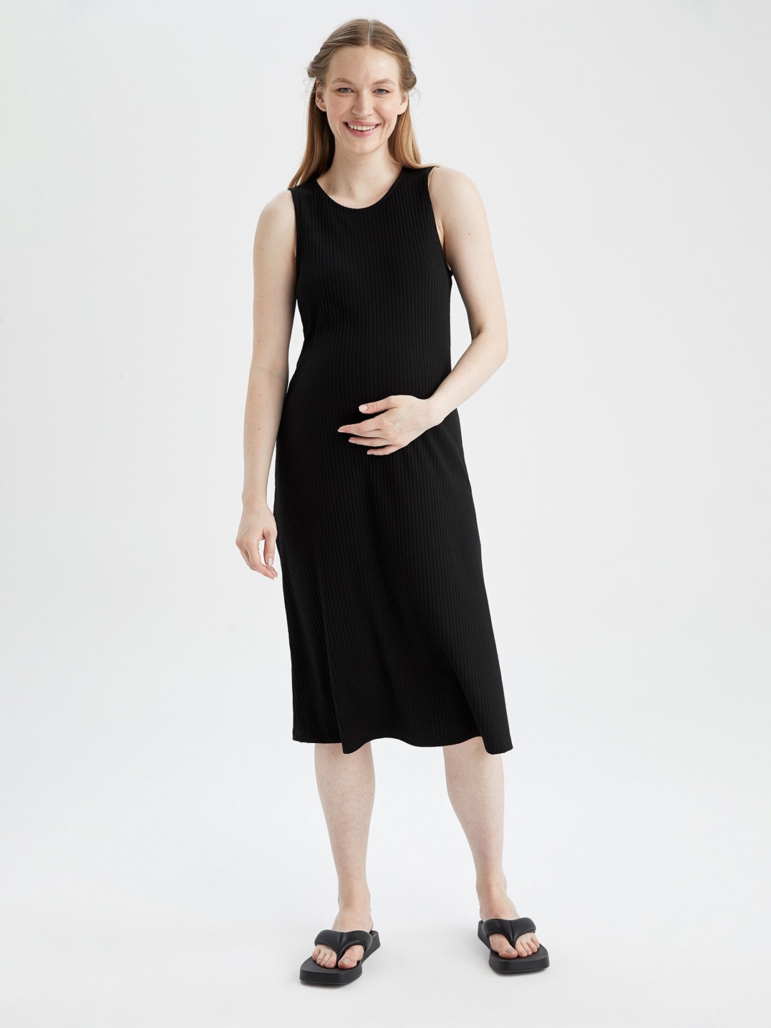 

DeFacto Black Maternity A-Line Midi Dress