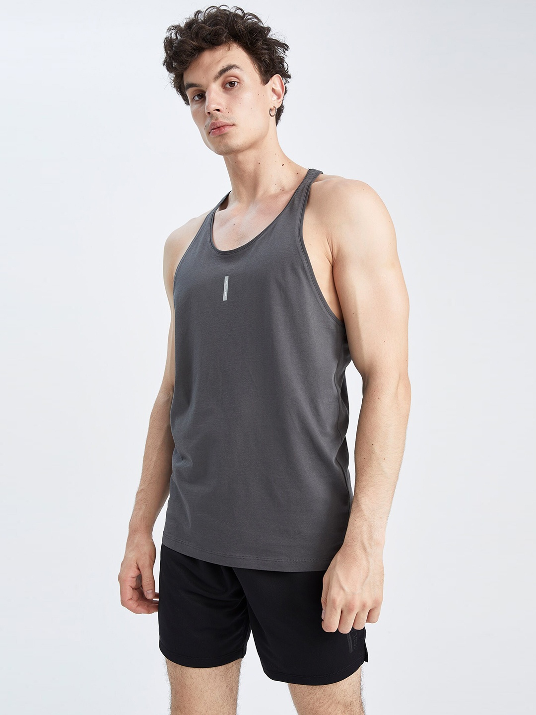 DeFacto Men Black Sports Shorts