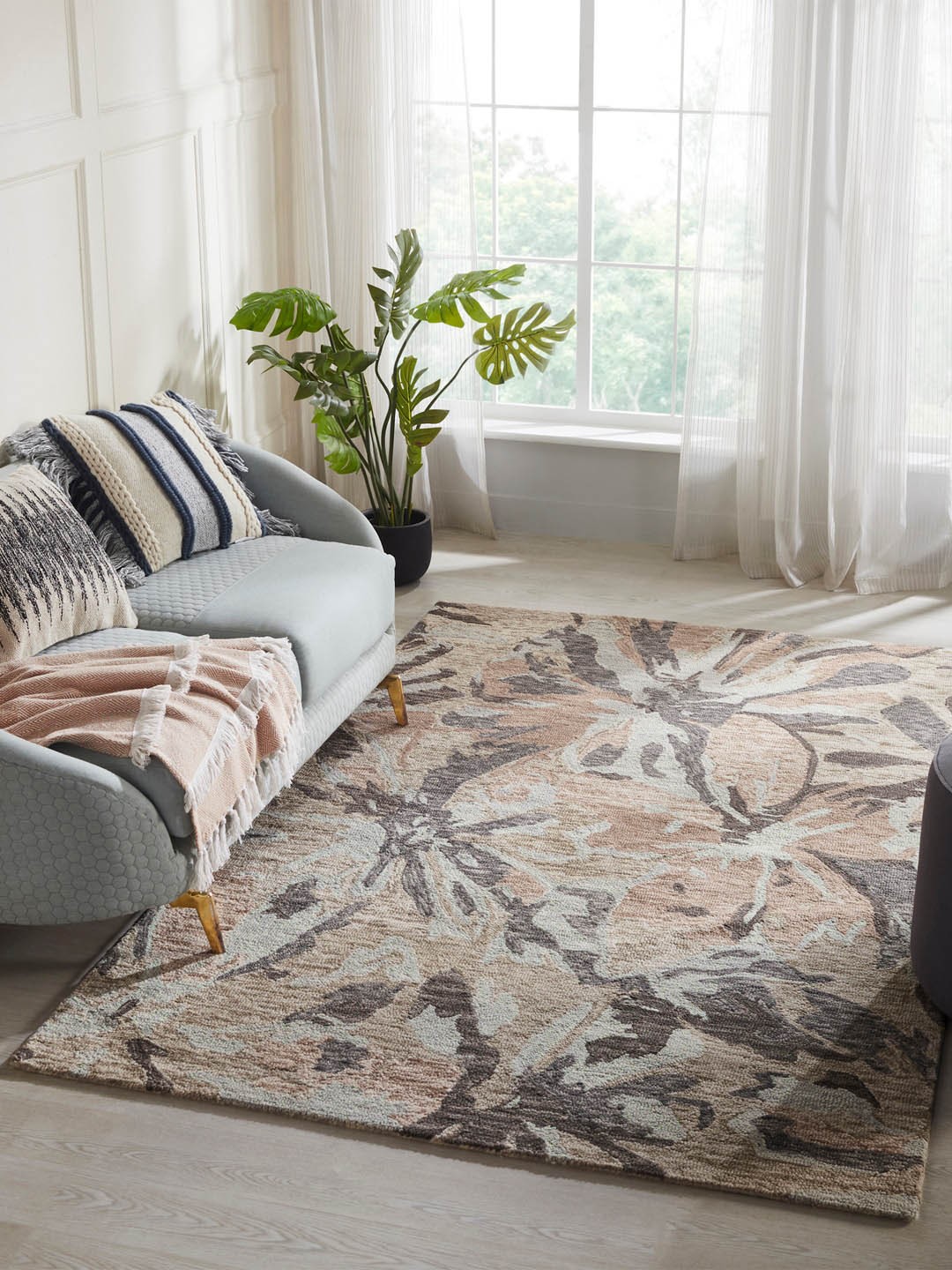 

MYTRIDENT Beige Abstract Wool Carpet