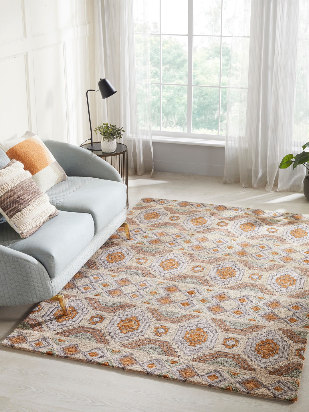 

MYTRIDENT Indulgence Brown 2600 GSM Hand Tufted Pure Wool With Cotton Backing Rug