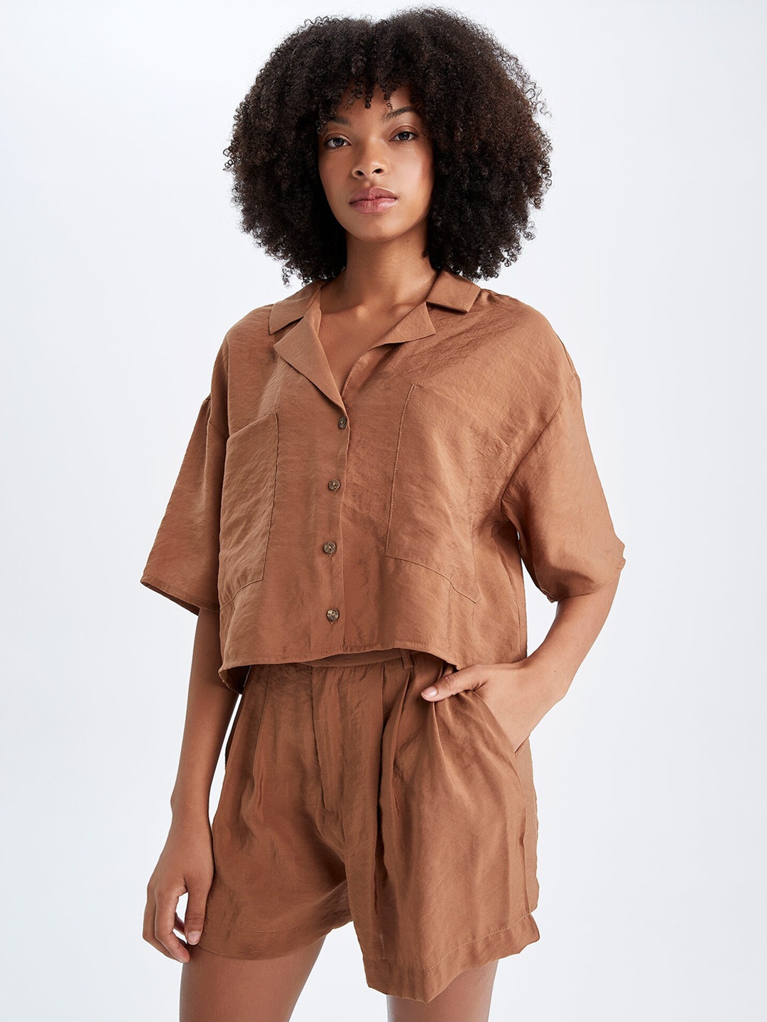 

DeFacto Women Brown Modal Shorts