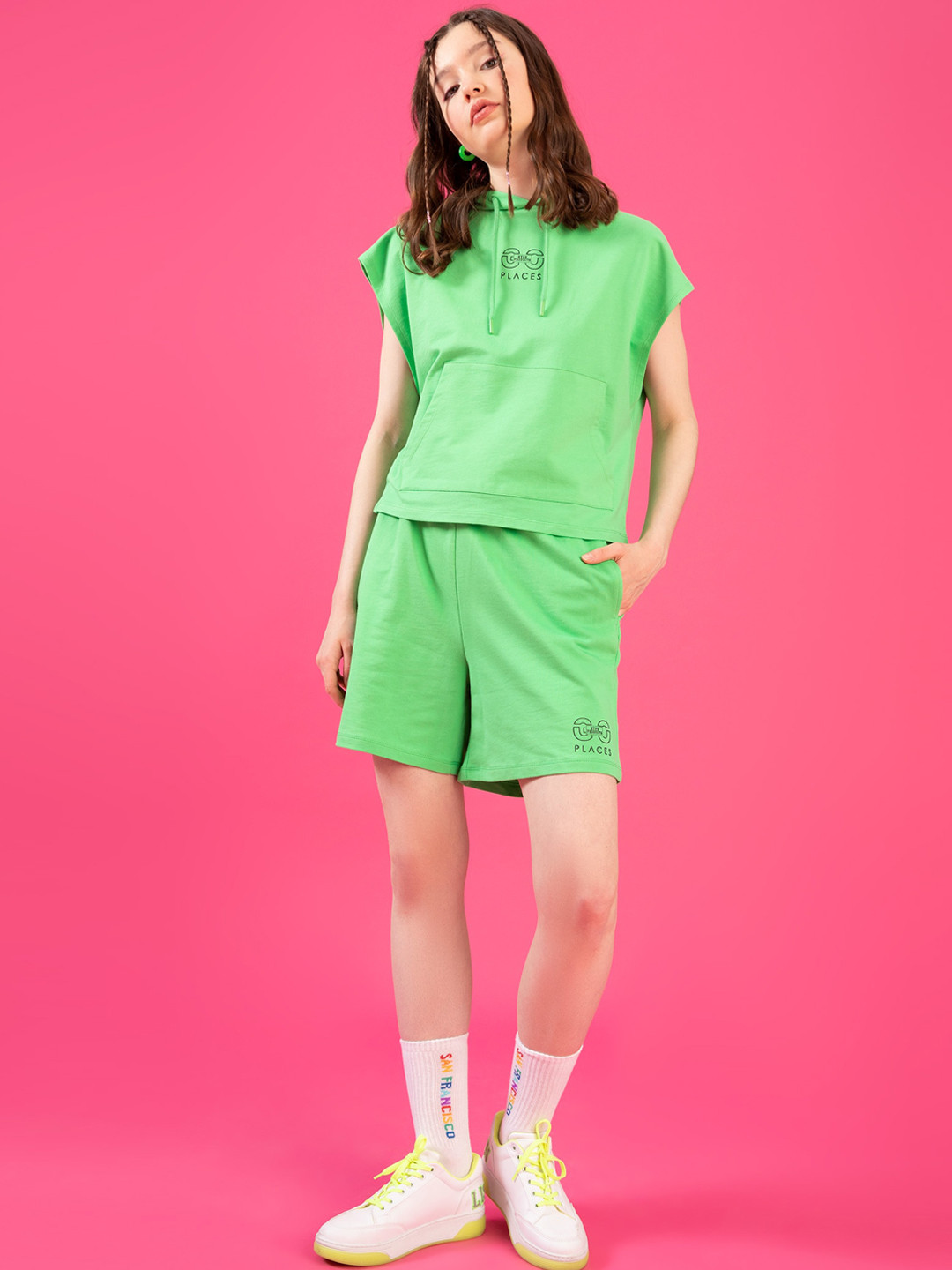 

DeFacto Women Green Cotton Shorts