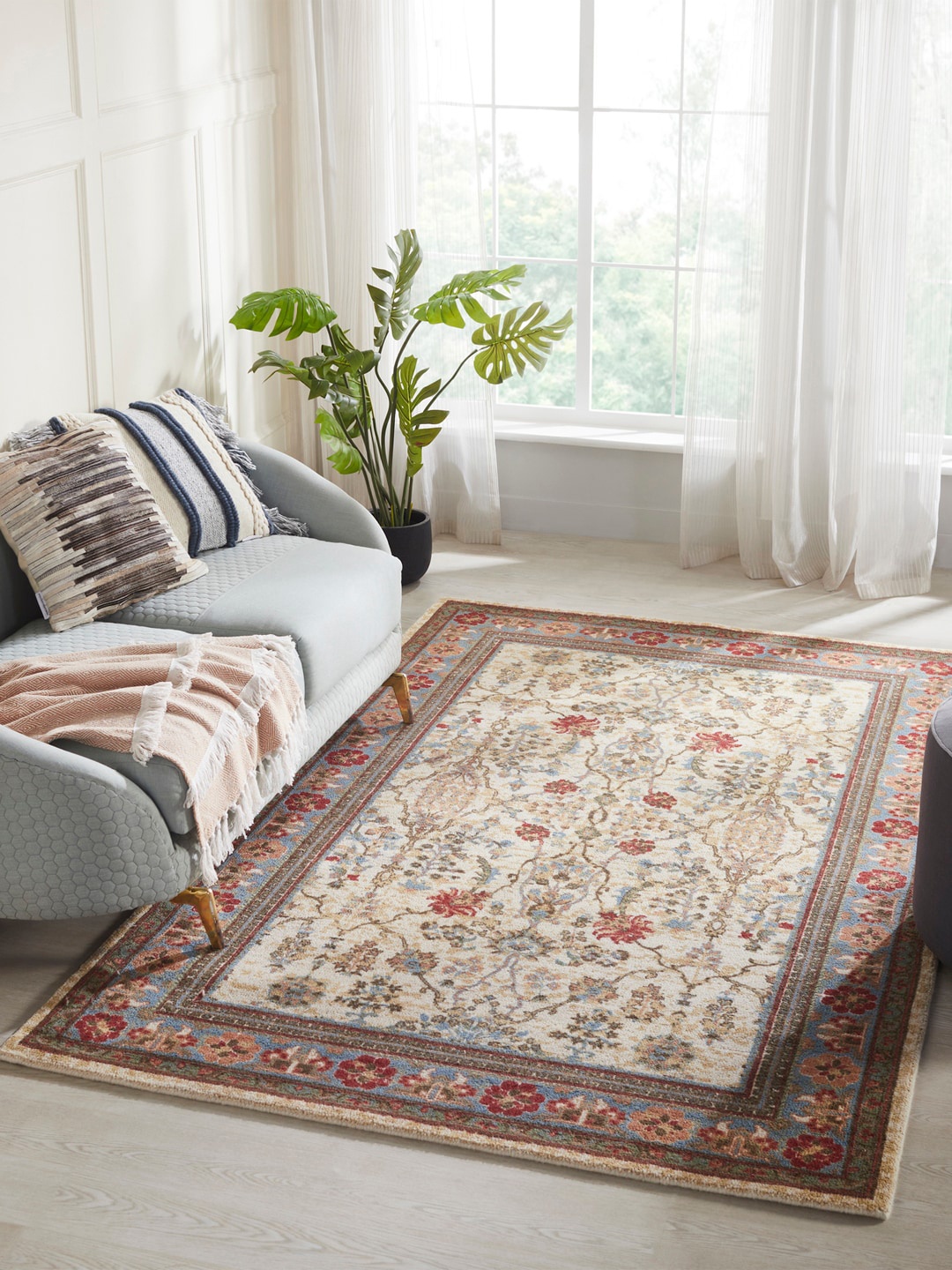 

MYTRIDENT Red Beige Traditional Carpet
