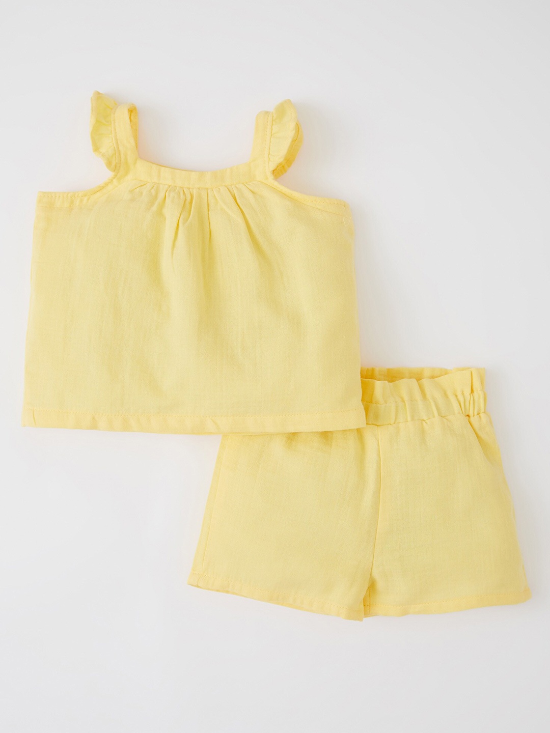 

DeFacto Girls Yellow Pure Cotton Top with Shorts