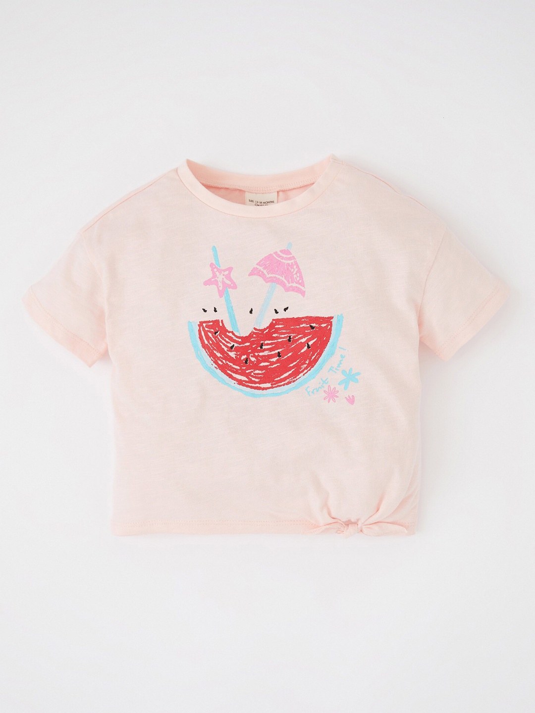

DeFacto Pink Graphic Printed Pure Cotton Top