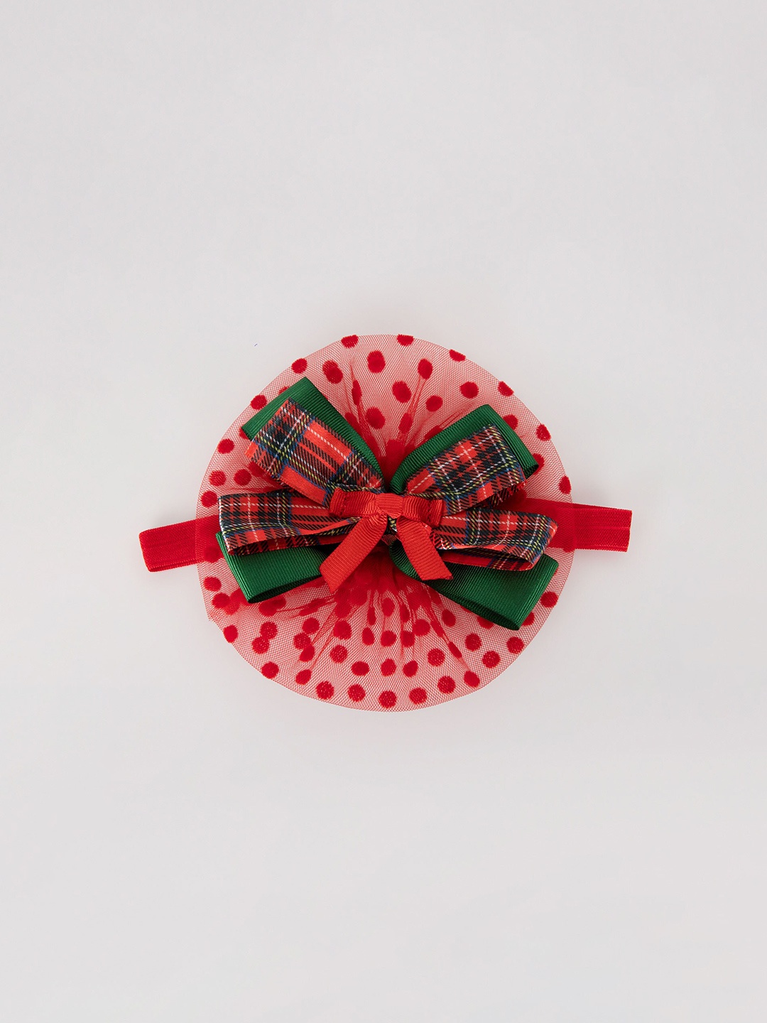

DeFacto Girls Red & Green Printed Bow Headband