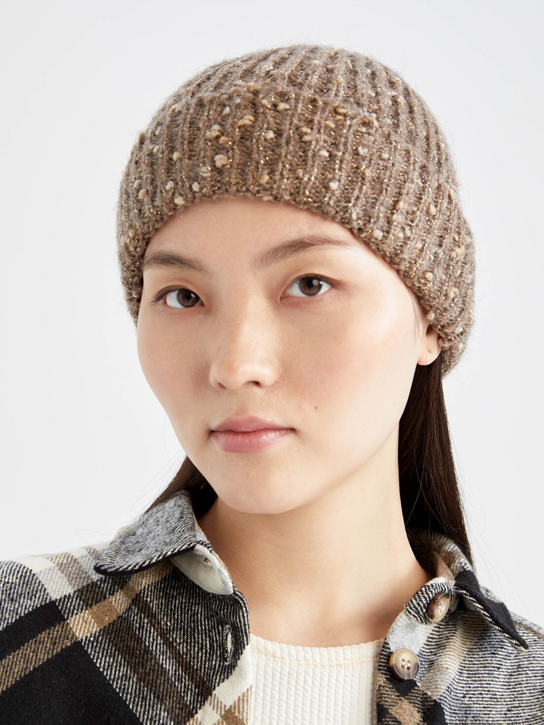 

DeFacto Women Brown Acrylic Beanie
