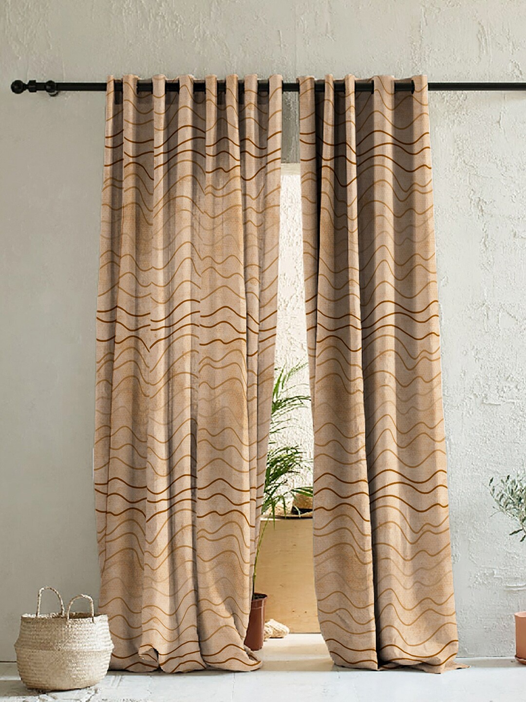 

SPACES Brown Set of 2 Room Darkening Window Curtain