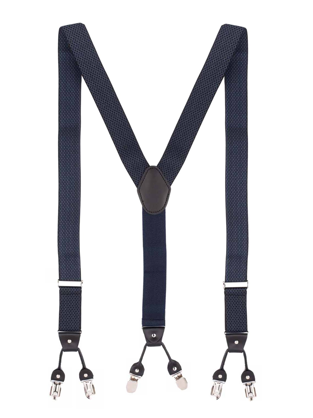 

The Tie Hub Men Blue Patterned Clip-On Suspenders