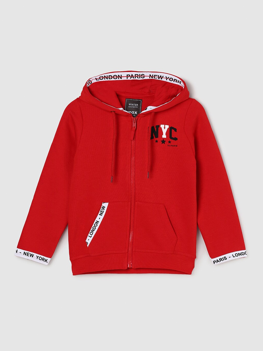 

max Boys Hooded Sweatshirt, Red