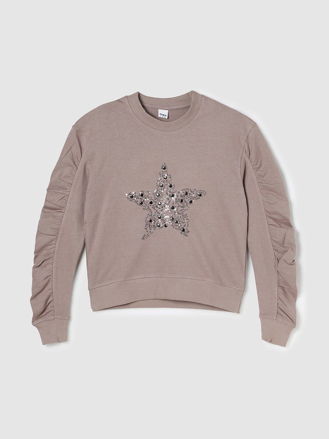 

max Girls Cotton Sweatshirt, Grey