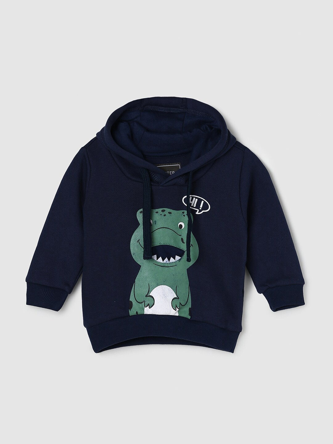 

max Boys Blue Printed Hooded Sweatshirt