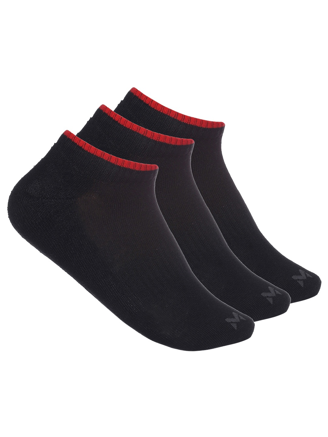 

MARC Men Pack Of 3 Black Solid Ankle Length Socks