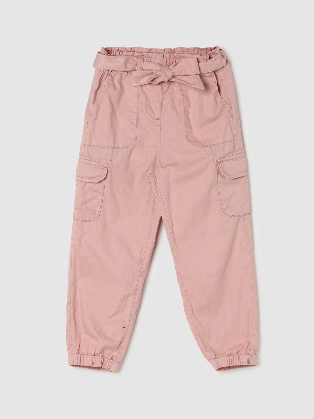 

max Girls Pink Solid Regular Fit Cotton Joggers