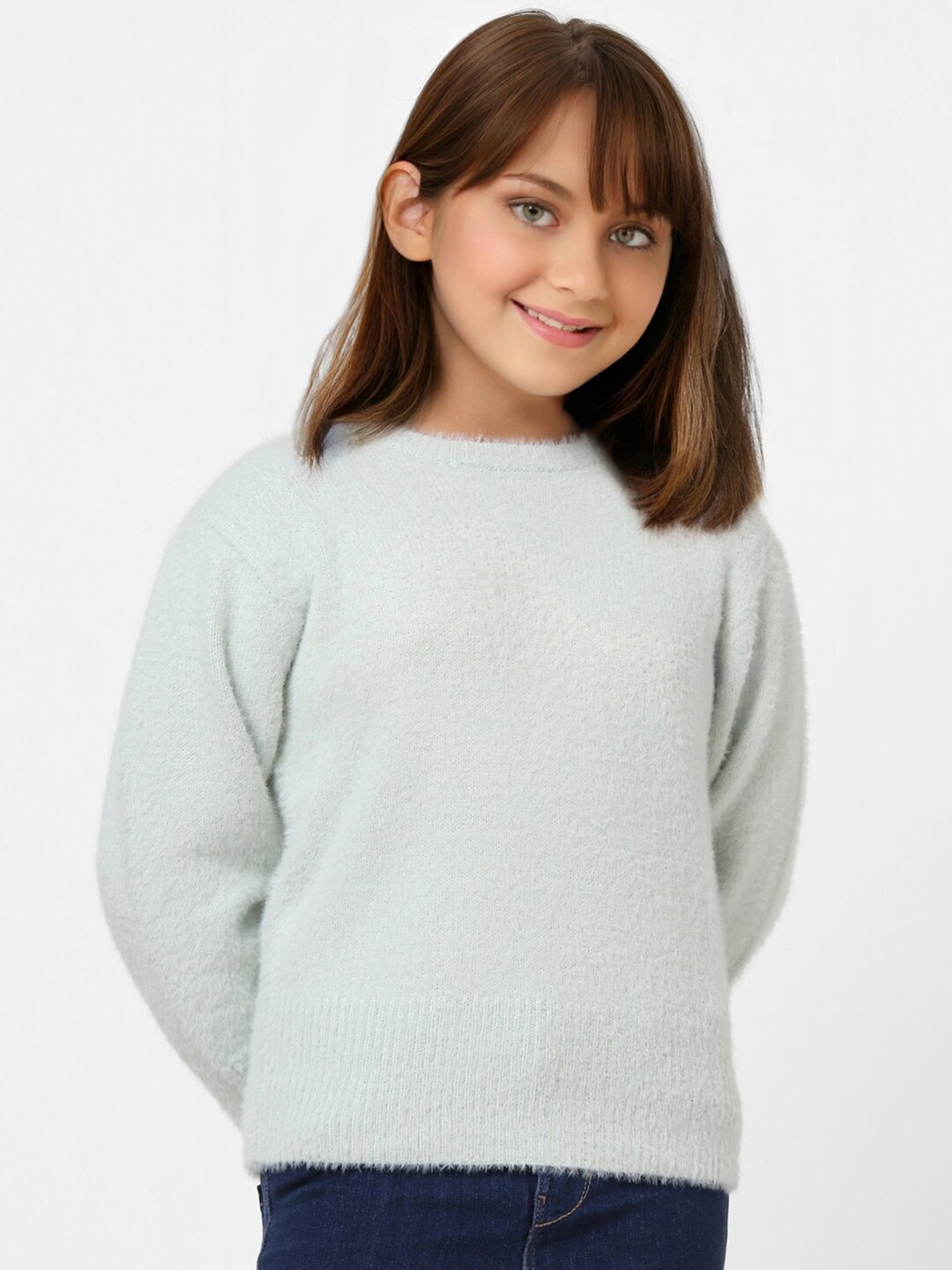 

KIDS ONLY Girls Green Solid Cotton Pullover