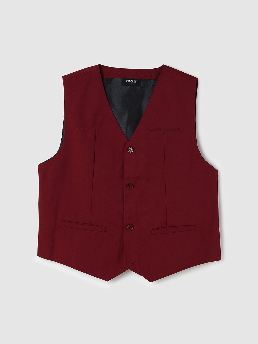 

max Boys Brown Solid Nehru Jacket