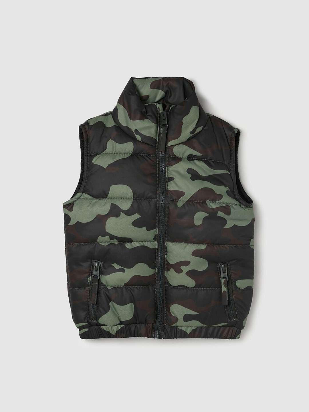 

max Boys Green Camouflage Padded Jacket
