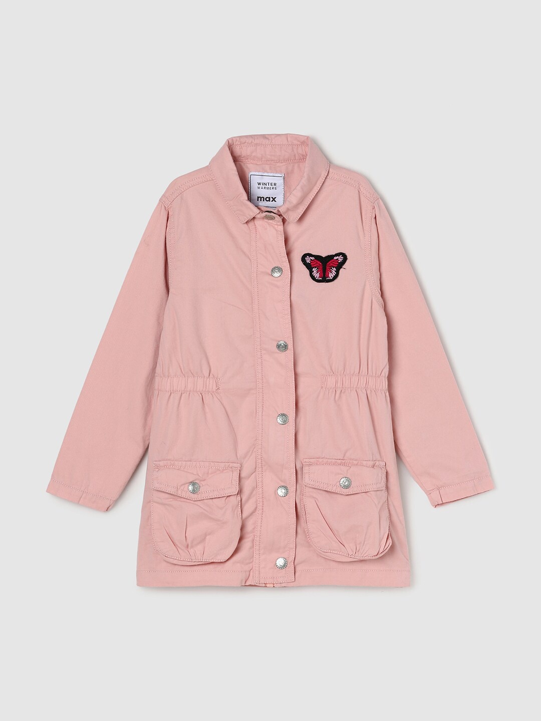 

max Girls Pink Pure Cotton Longline Tailored Jacket