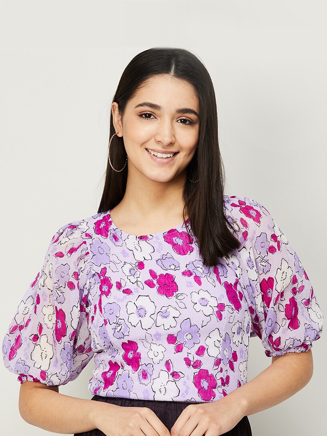 

Ginger by Lifestyle Lavender Floral Print Top