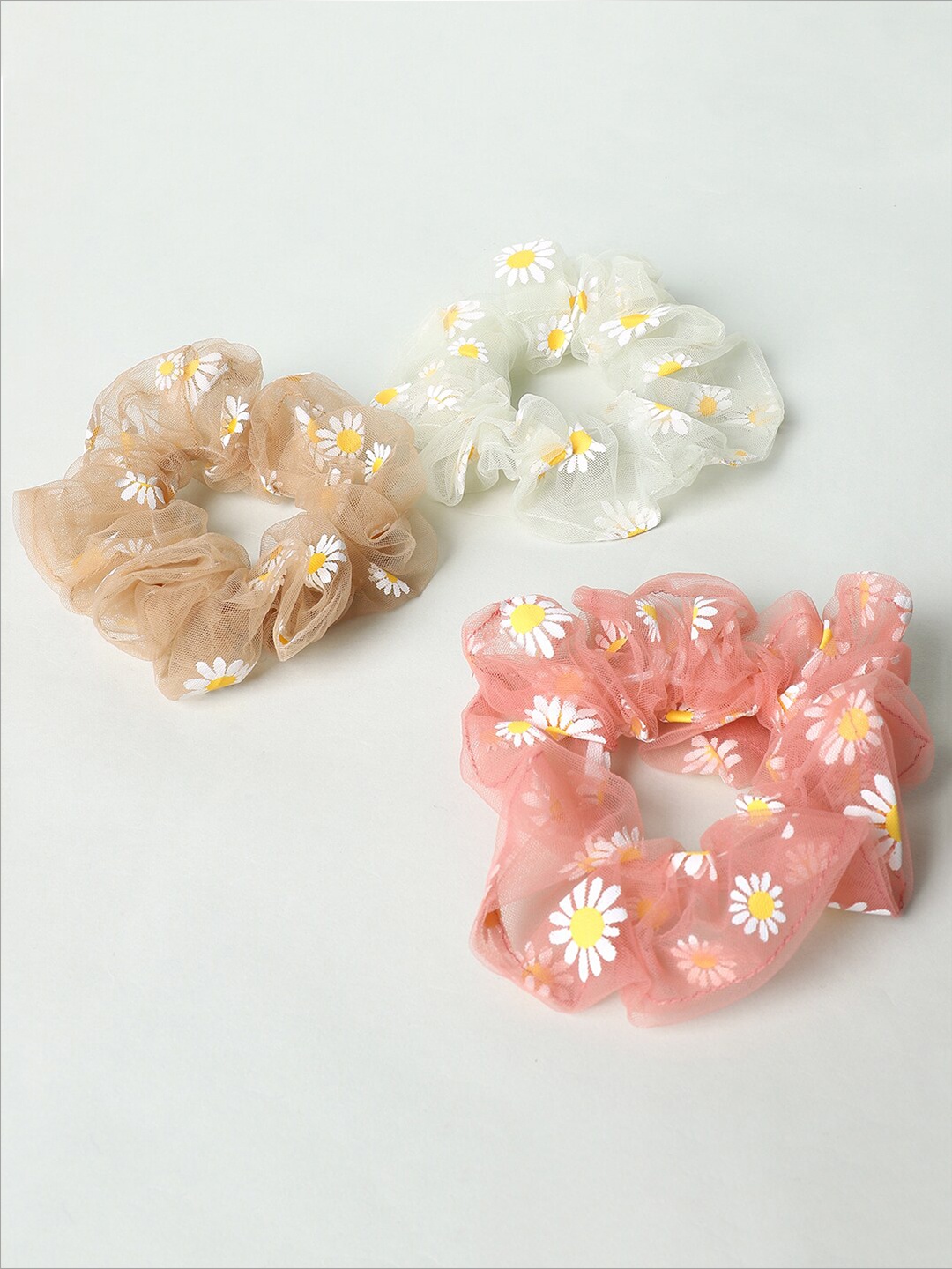 

ONLY Women Pink & White Set of 3 Ponytail Holders