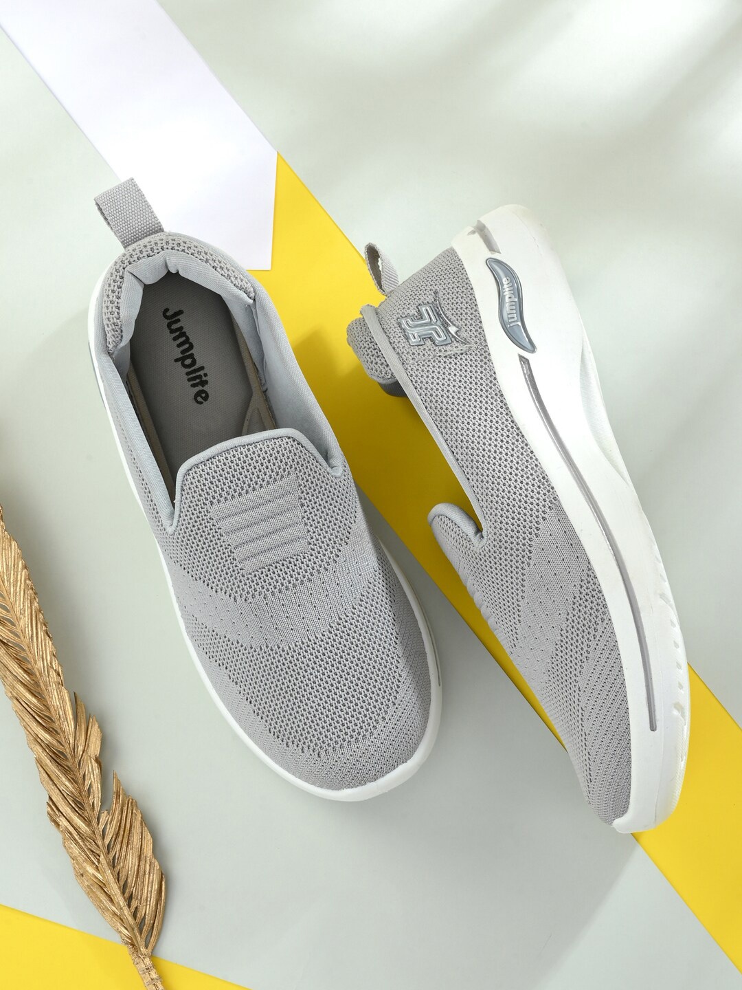 

Layasa Women Grey Perforations Slip-On Sneakers