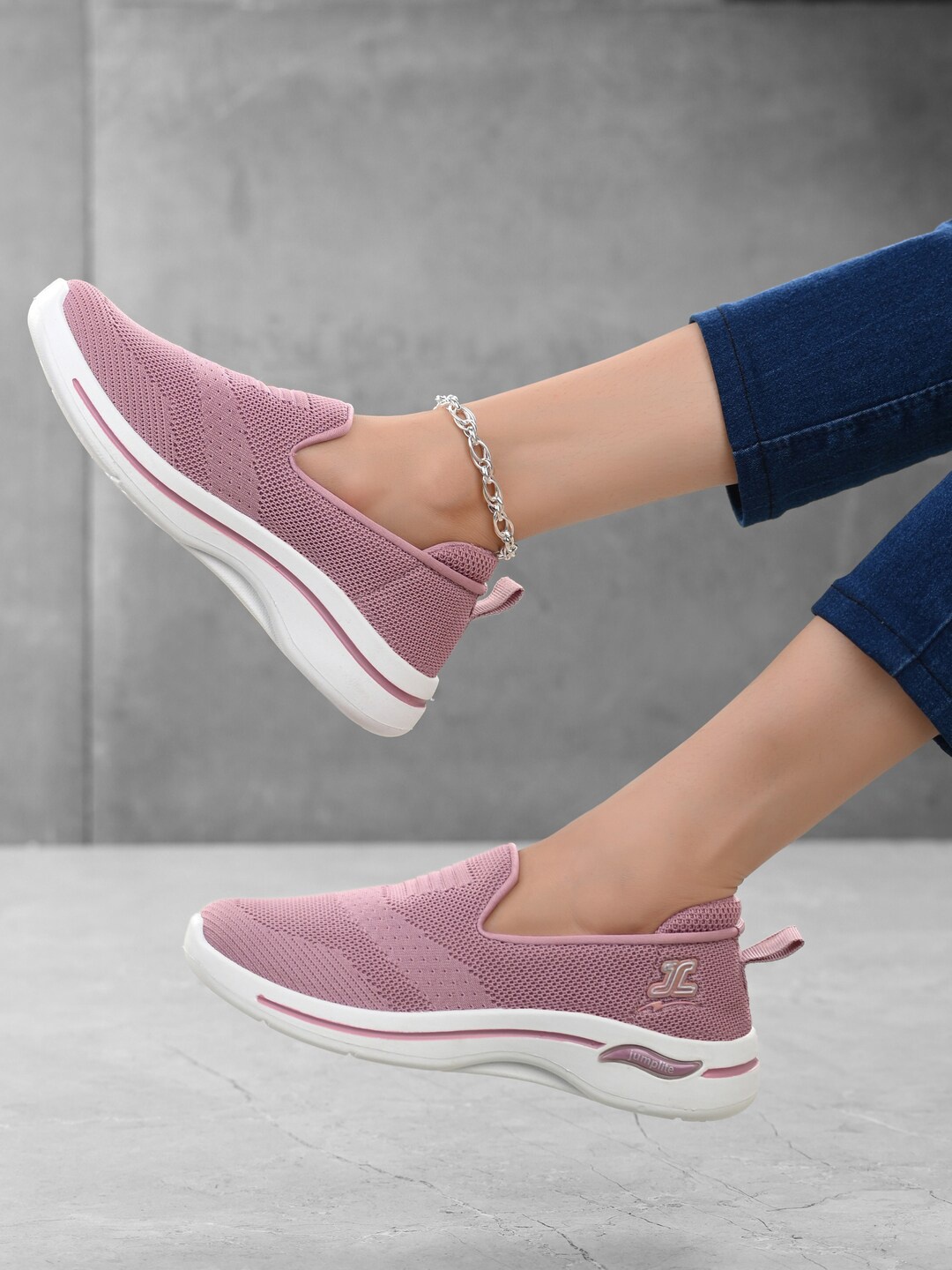 

Layasa Women Pink Slip-On Sneakers