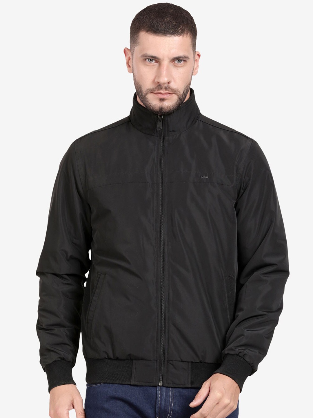 

t-base Men Black Windcheater Bomber Jacket