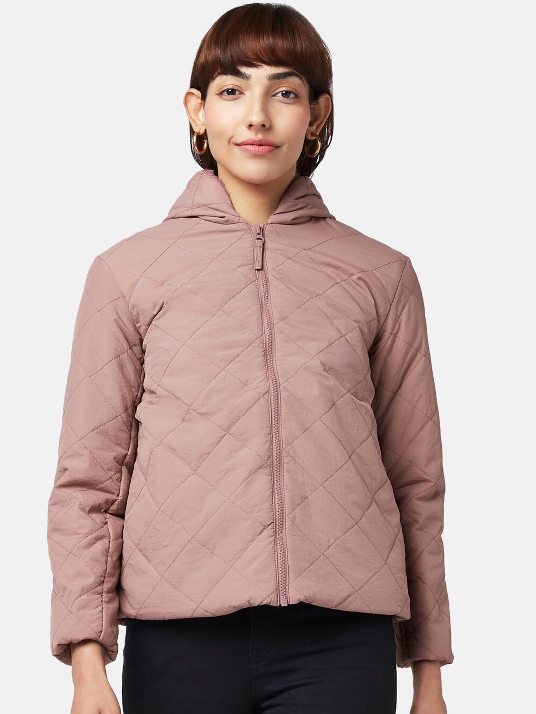 

Honey by Pantaloons Women Pink Quilted Jacket