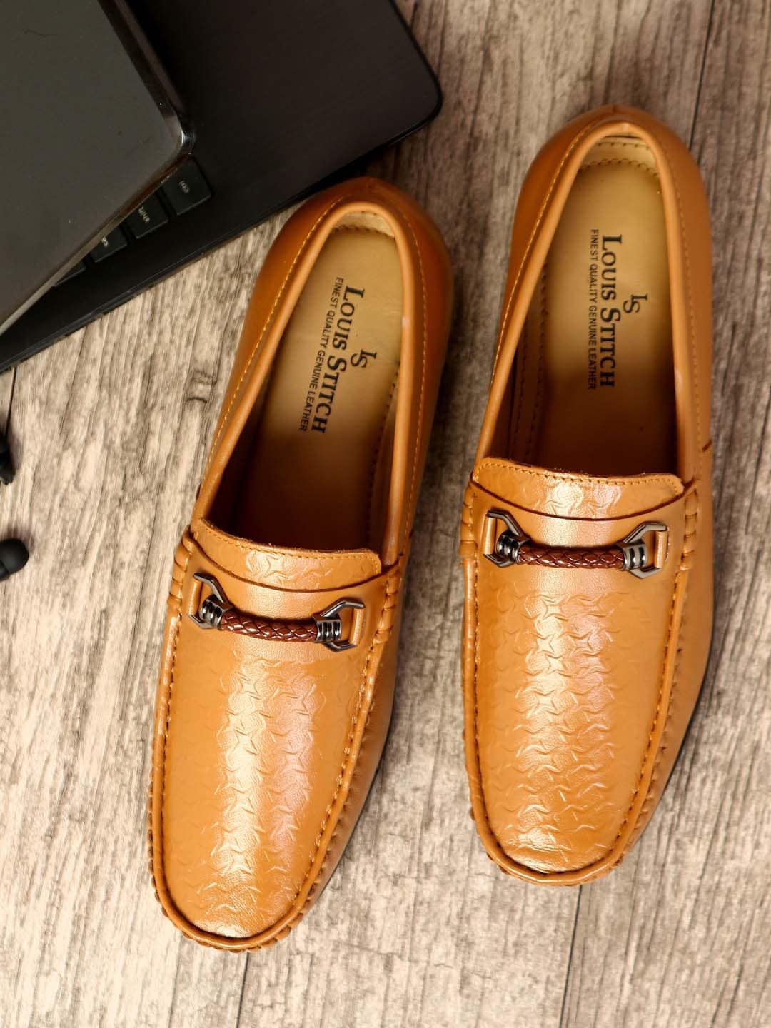 

LOUIS STITCH Men Brown Leather Lightweight Loafers