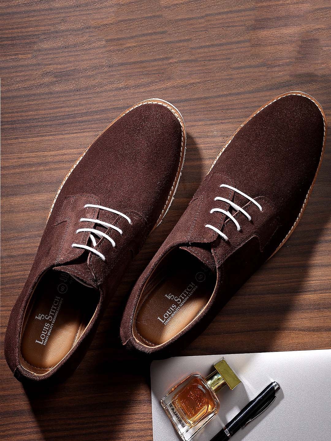 

LOUIS STITCH Men Brown Suede Lightweight Sneakers