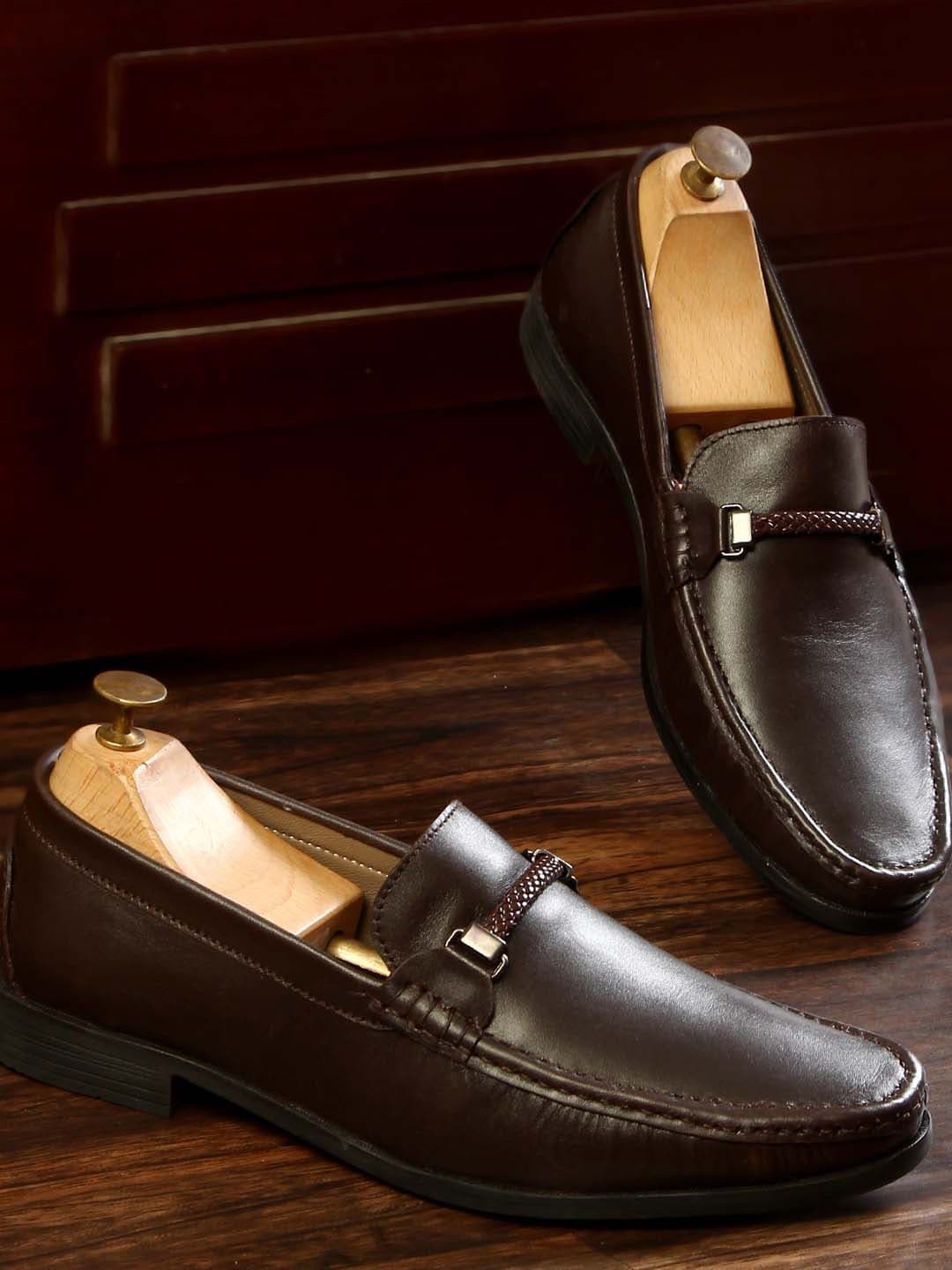 

LOUIS STITCH Men Brown Leather Lightweight Loafers