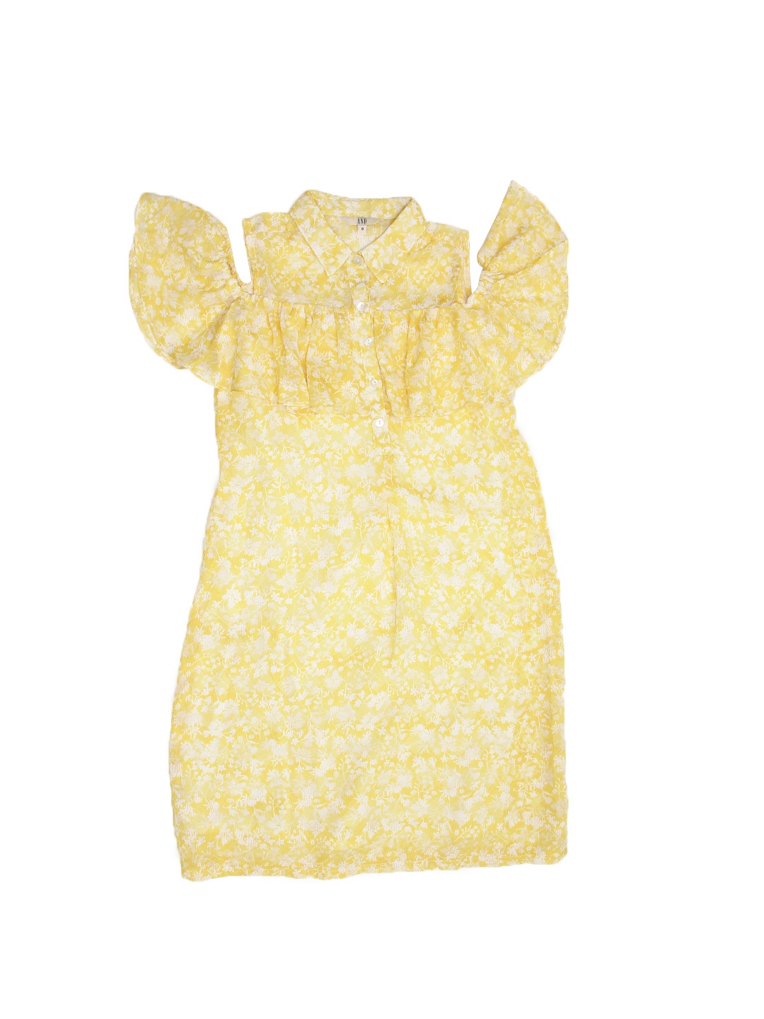 

AND Women Yellow Self Design A-Line Dress
