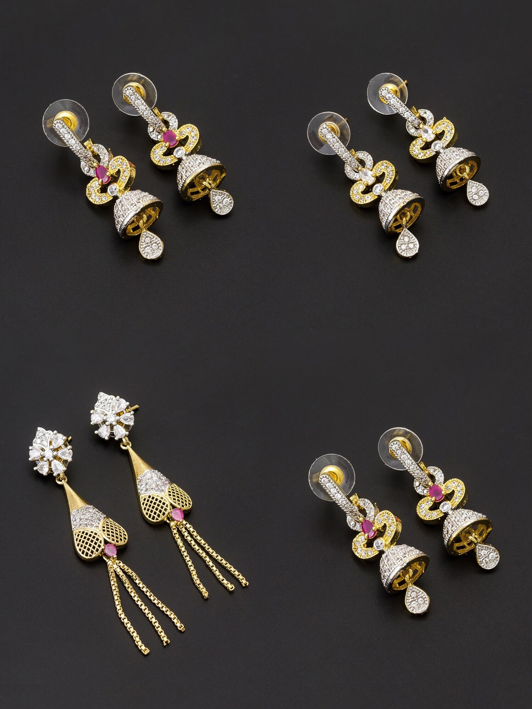

aadita Gold-Toned Contemporary Studs Earrings