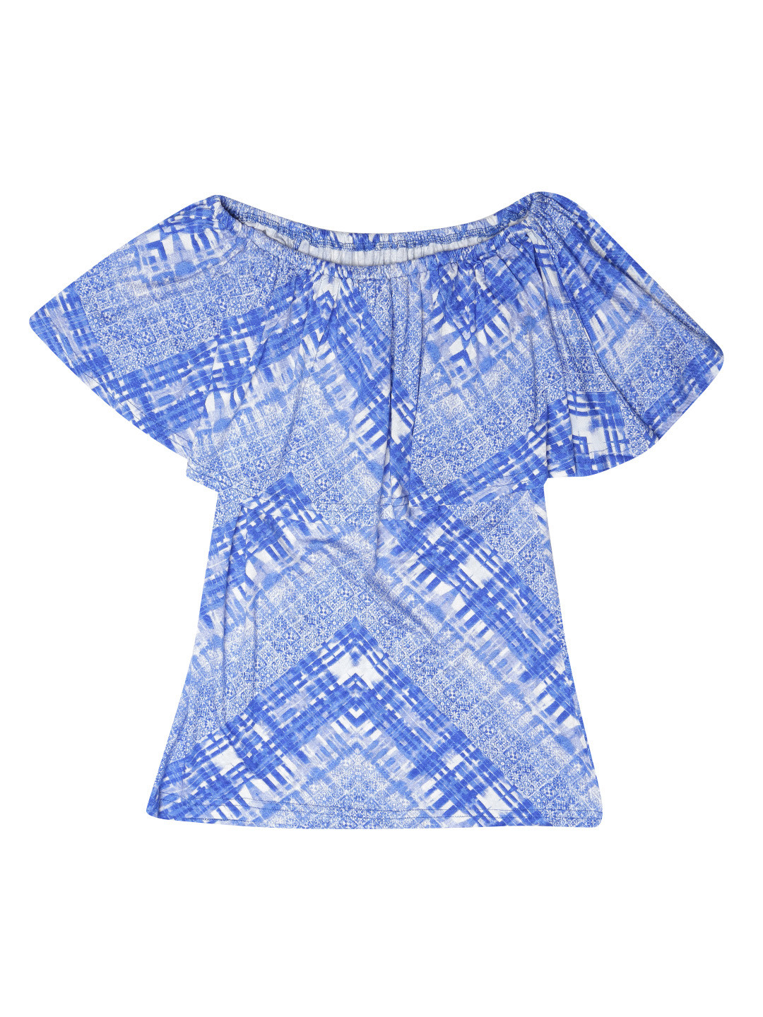 

AND Women Blue Printed Bardot Top