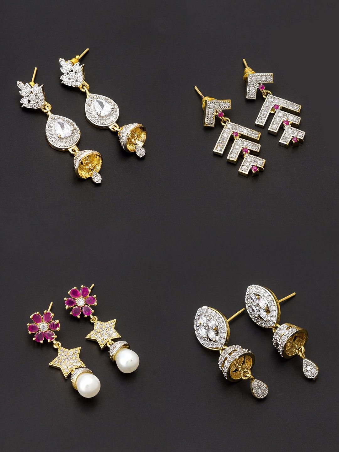 

aadita Gold-Toned Contemporary Drop Earrings