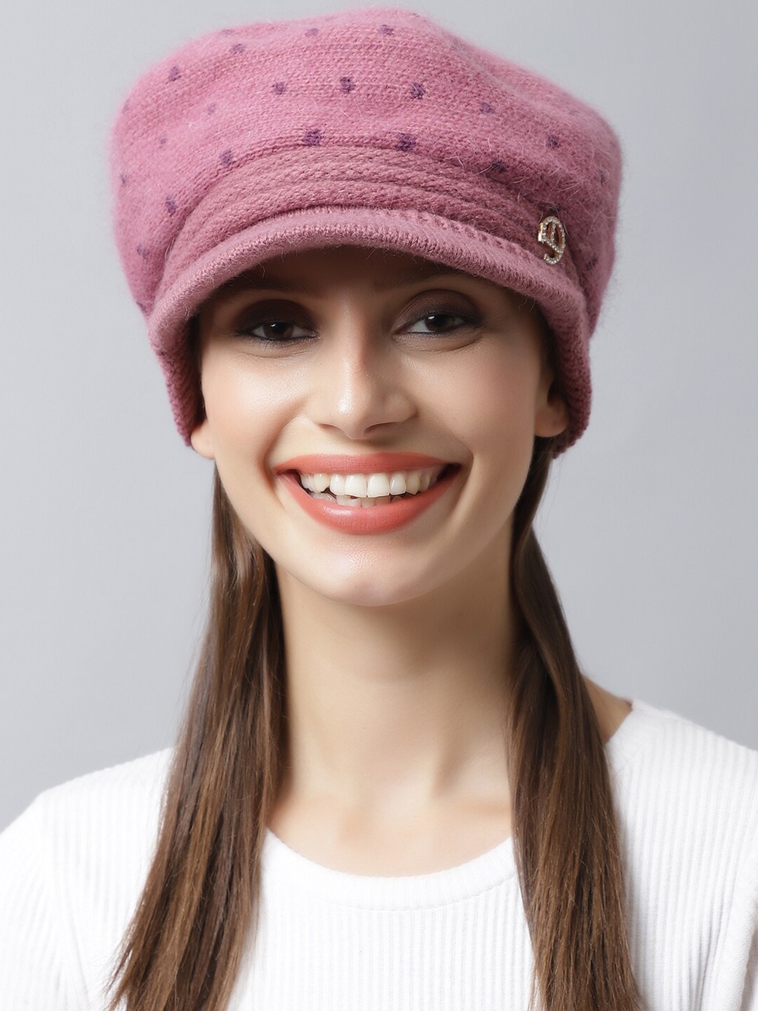 

LOOM LEGACY Women Pink & Purple Printed Acrylic Visor Cap