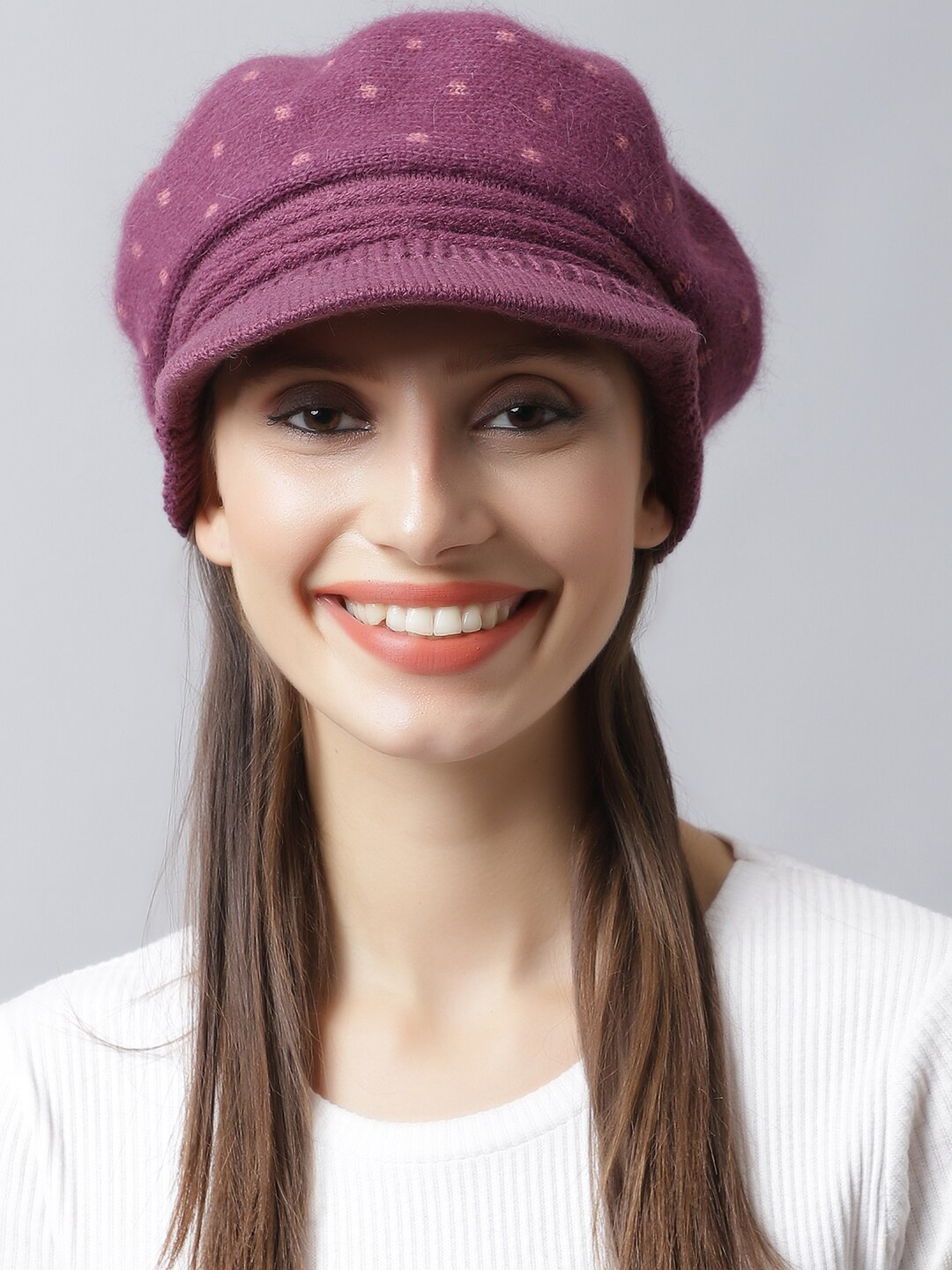 

LOOM LEGACY Women Magenta Printed Acrylic Visor Cap