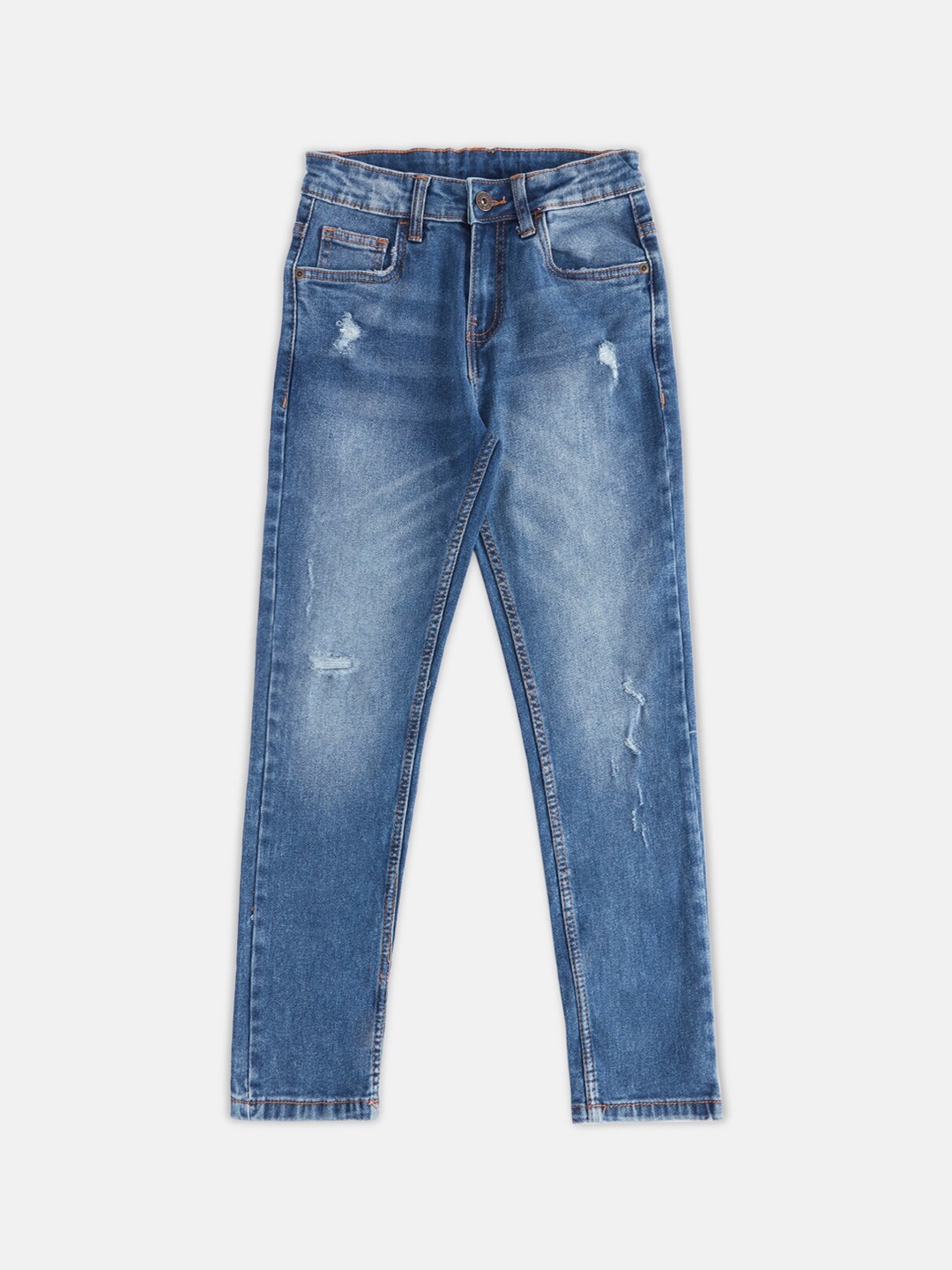 

Pantaloons Junior Boys Blue Mildly Distressed Light Fade Cotton Jeans