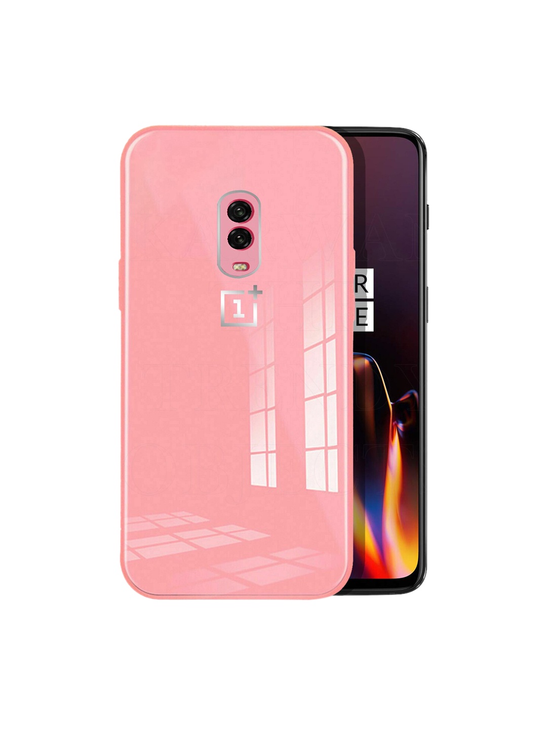 

Karwan Pink Solid Shock Proof OnePlus 7 Back Cover