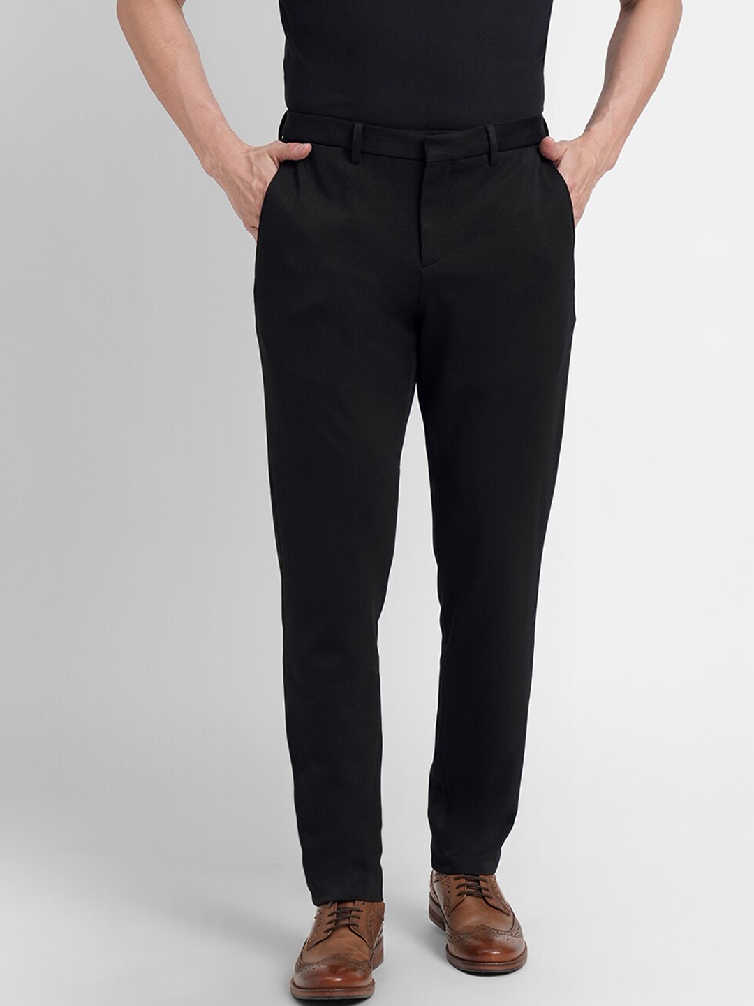

Jack & Jones Men Black Slim Fit Trousers
