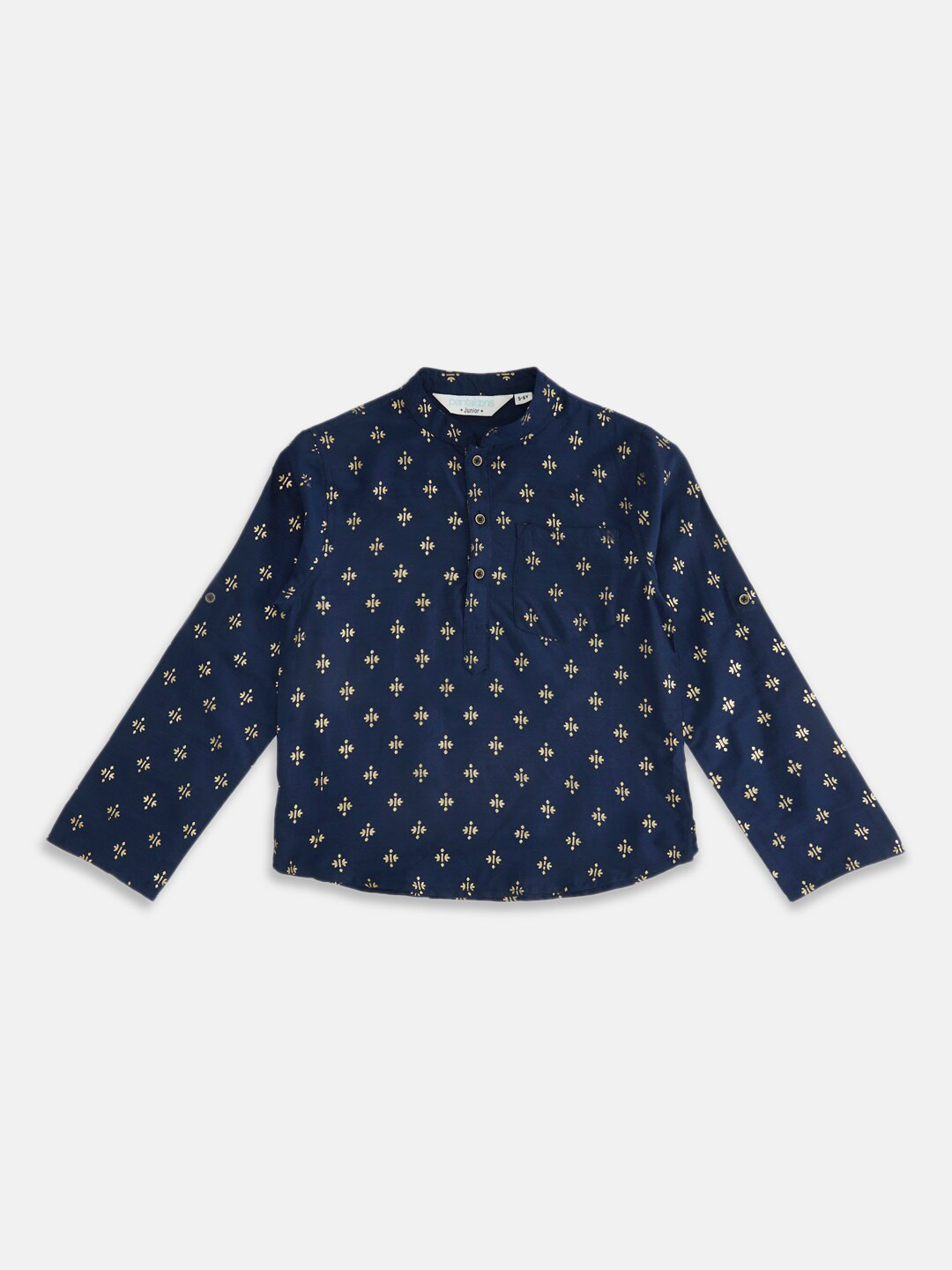 

indus route by Pantaloons Boys Ethnic Motifs Printed Kurta, Blue