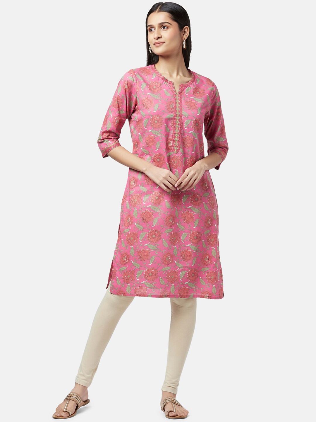 

RANGMANCH BY PANTALOONS Women Pink Floral Printed Kurta