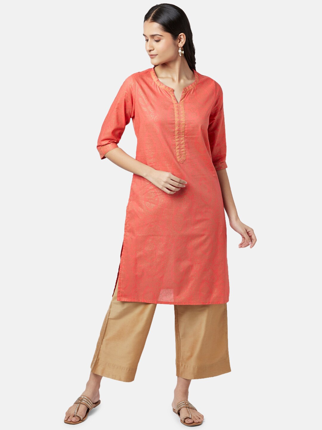 

RANGMANCH BY PANTALOONS Bandhani Printed Kurta, Pink