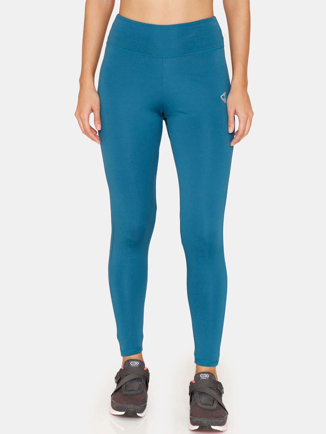 

Zelocity by Zivame Women Blue Solid Ankle Length Training Tights