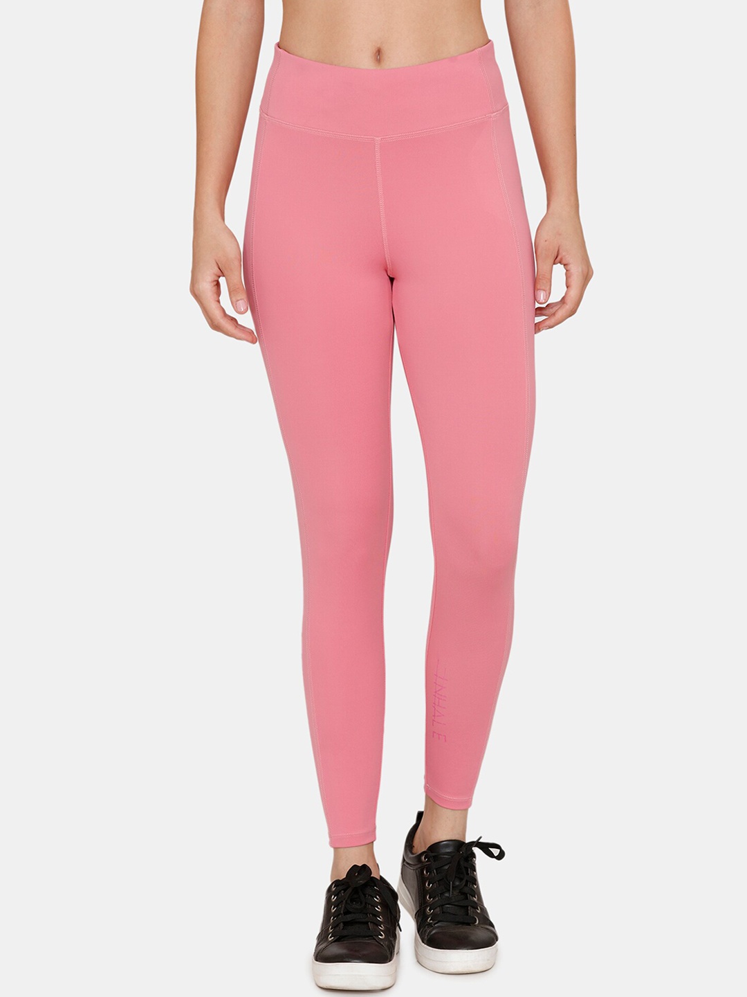 

Zelocity by Zivame Women Pink Solid Ankle Length Training Tights