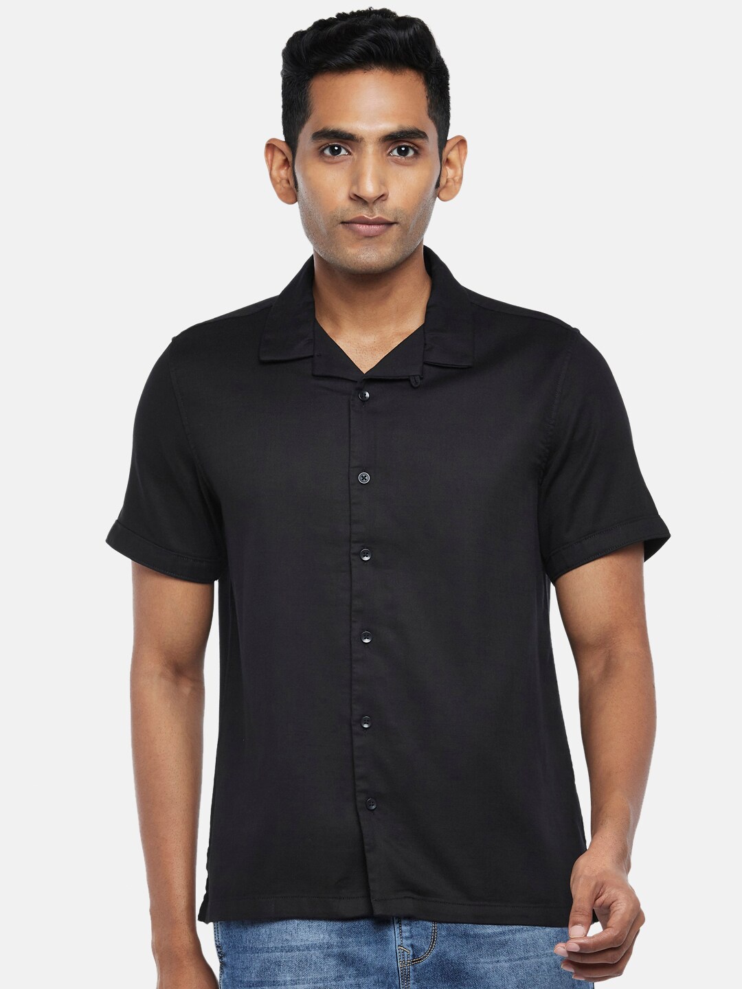 

People Men Black Casual Shirt