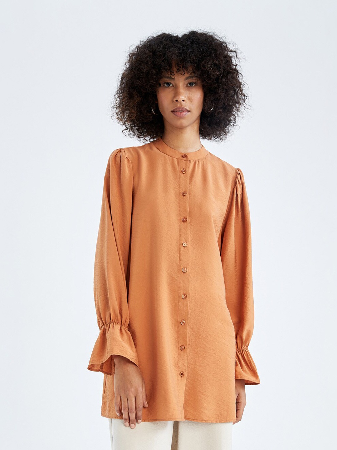 

DeFacto Women Orange Mandarin Collar Tunic