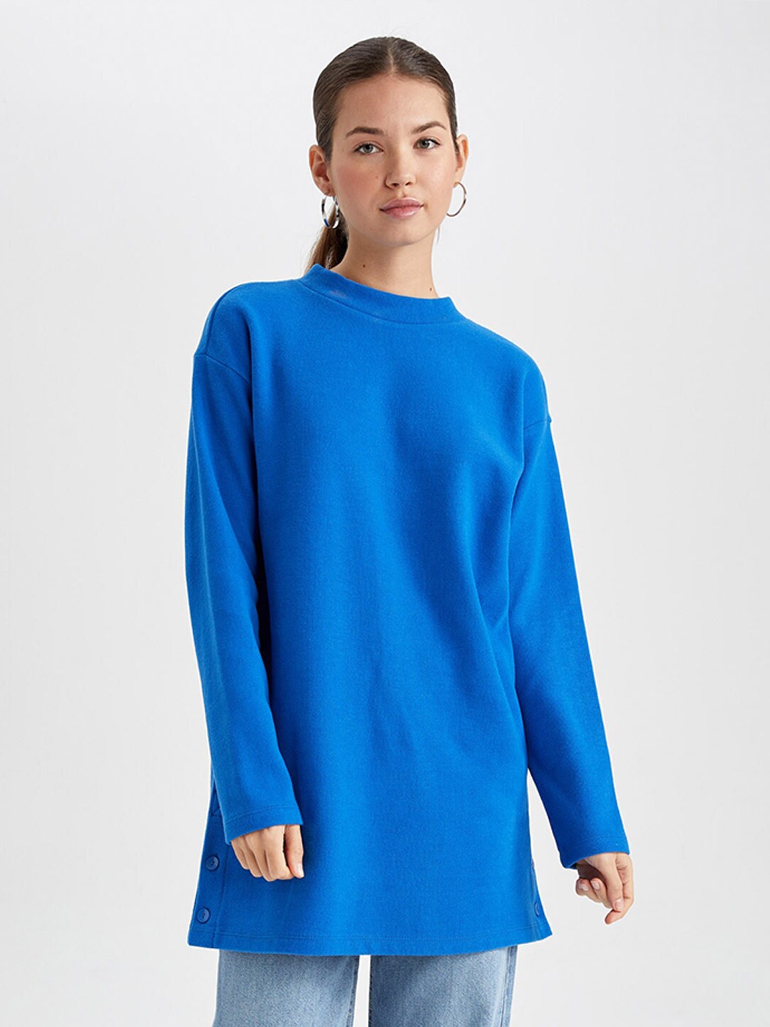 

DeFacto Women Blue Longline Pullover